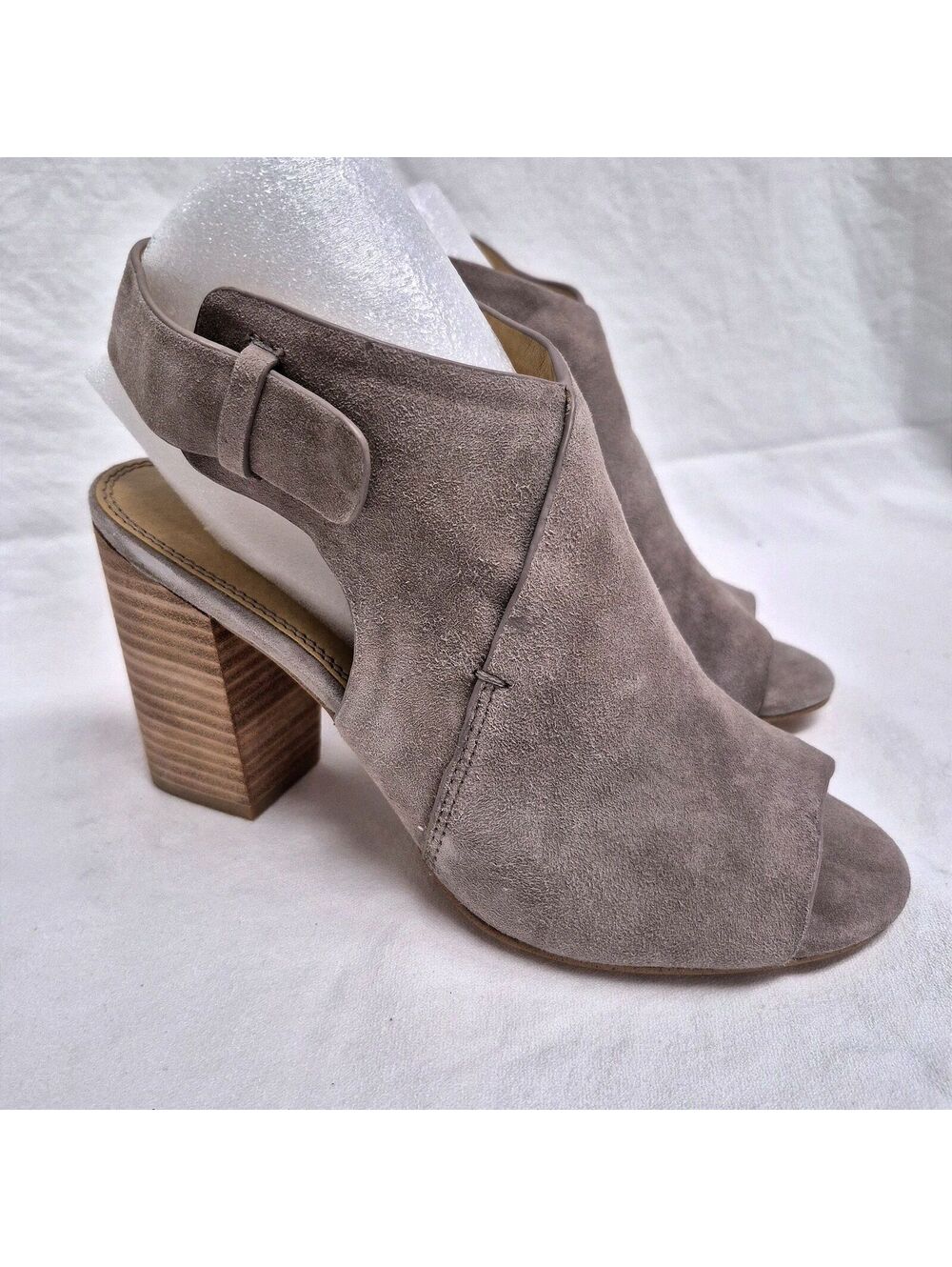 Splendid Shoes Women's 7.5M Nikolai Gray Suede Open Toe Block Heel Sandals  $148